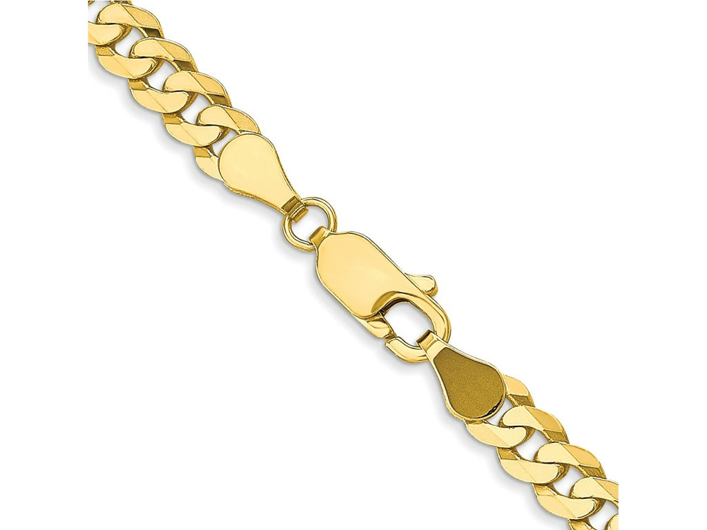 FJC Finejewelers 10 kt Yellow Gold Flat Beveled Curb Chain Bracelet 9 Inches x 4.6 mm