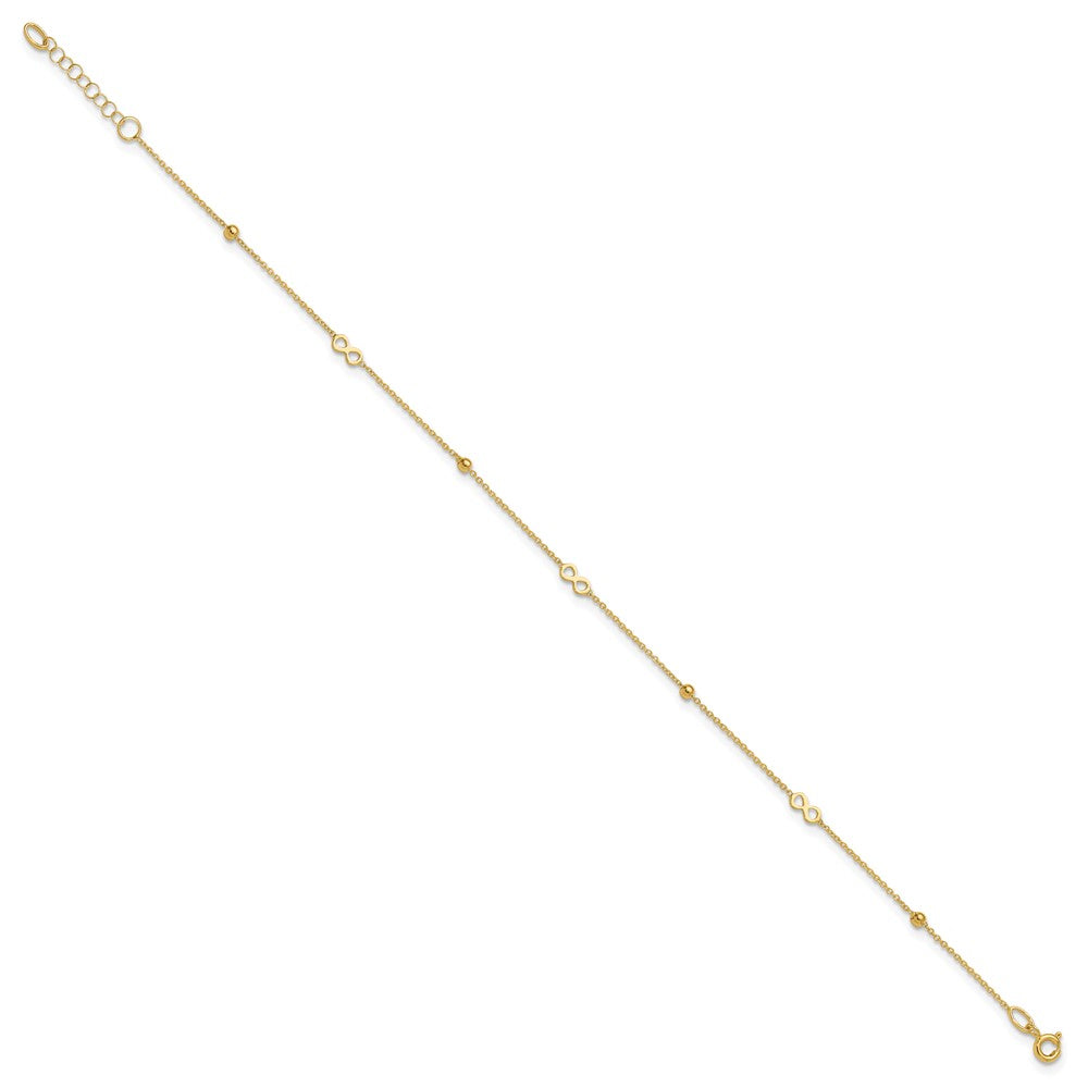 FJC Finejewelers 14 kt Yellow Gold Cable Polished Infinity 9in Plus 1in ext Anklet 9 Inches x 0 mm