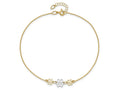 FJC Finejewelers 14 kt Two Tone Gold Cable Polished Three Flower 9in Plus 1in ext Anklet 9 Inches x 24 mm