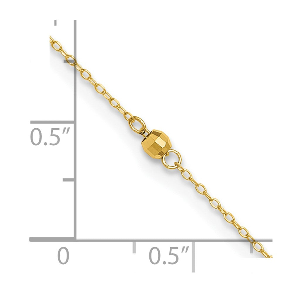 FJC Finejewelers 14 kt Yellow Gold Cable Mirror Beads 9in Plus 1in Ext Anklet 9 Inches x 0 mm