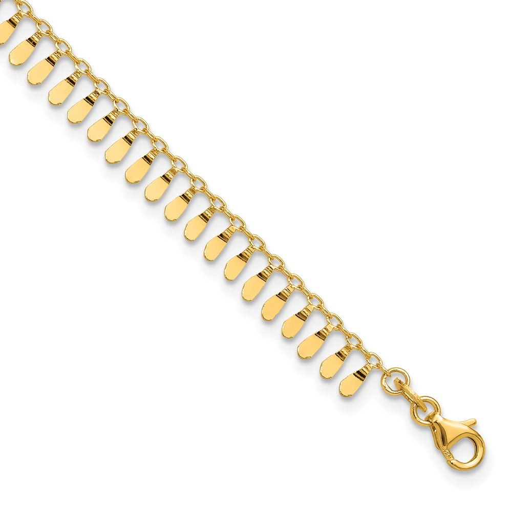 FJC Finejewelers 14 kt Yellow Gold Fashion Polished Fancy 9in Plus 1 in ext. Anklet 9 Inches