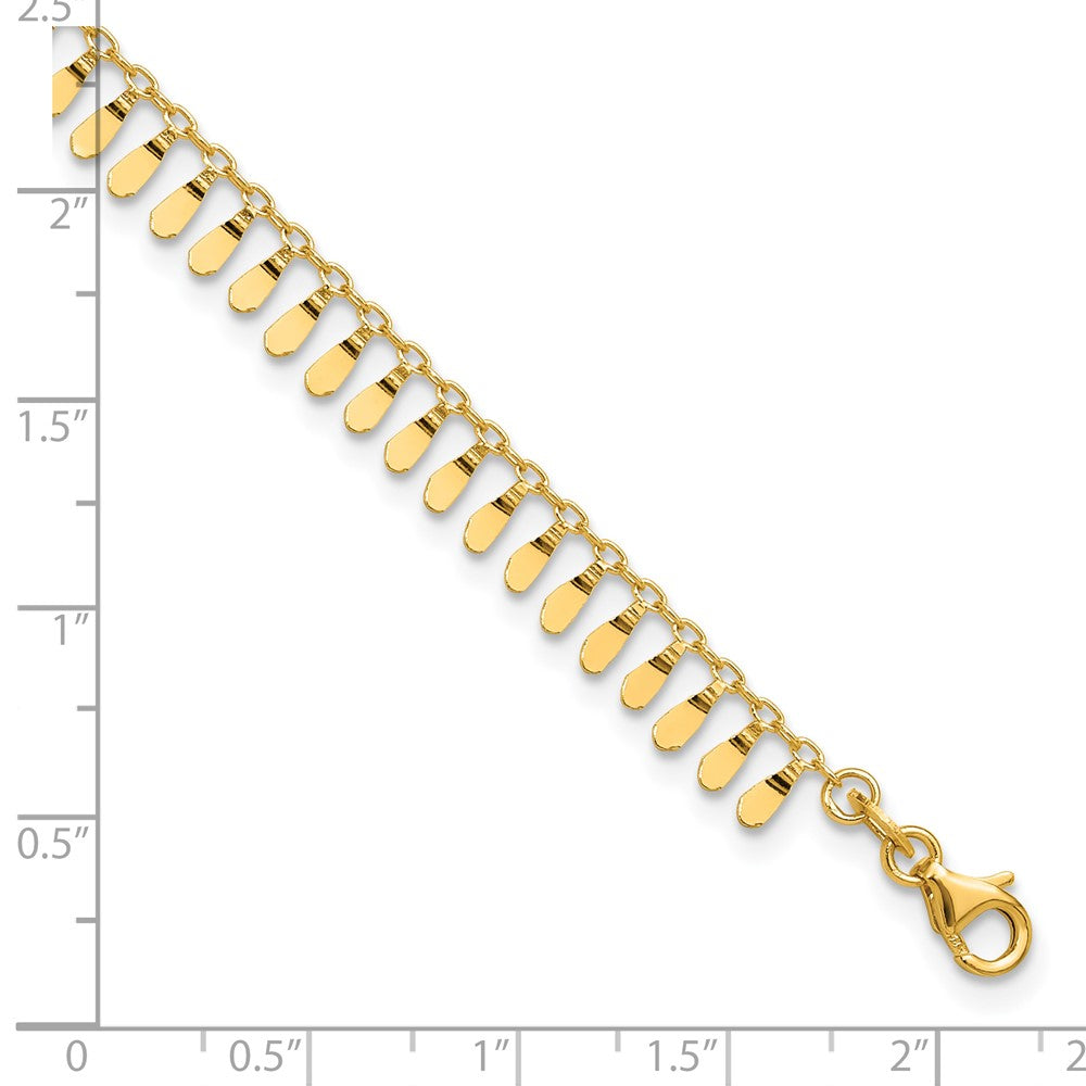FJC Finejewelers 14 kt Yellow Gold Fashion Polished Fancy 9in Plus 1 in ext. Anklet 9 Inches