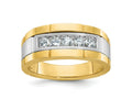 FJC Finejewelers 14 kt Two Tone Gold Men's Polished and Satin 5-Stone Lab Grown Diamonds Ring 9 mm