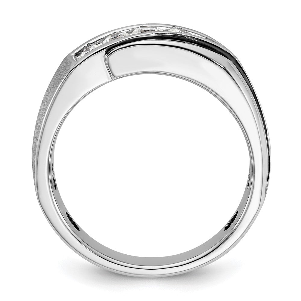 FJC Finejewelers 14 kt White Gold with Black Rhodium Men's Polish/Satin Lab Grown Diamonds Ring 8 mm