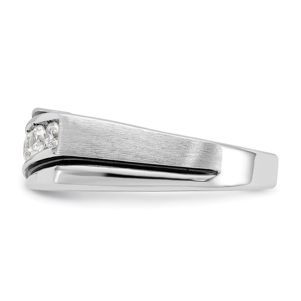 FJC Finejewelers 14 kt White Gold with Black Rhodium Men's Polish/Satin Lab Grown Diamonds Ring 8 mm