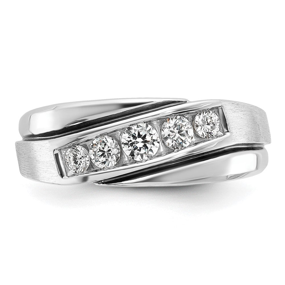FJC Finejewelers 14 kt White Gold with Black Rhodium Men's Polish/Satin Lab Grown Diamonds Ring 8 mm