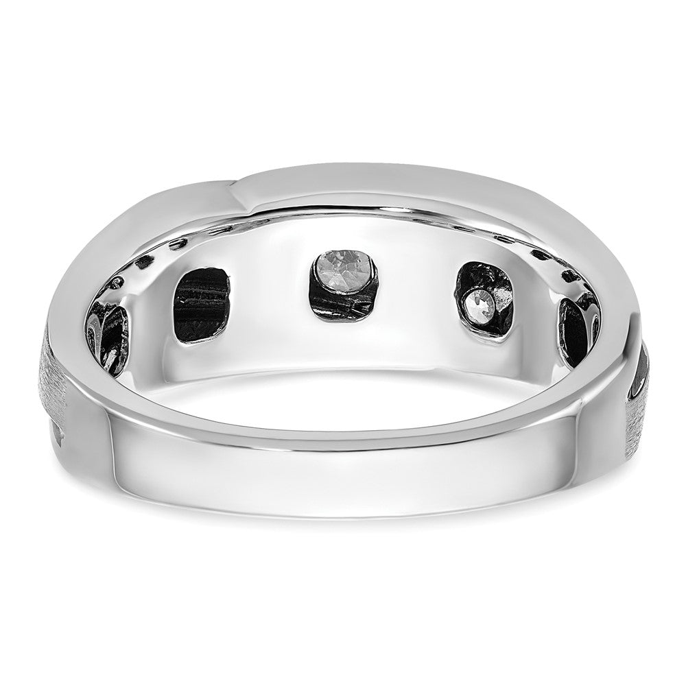 FJC Finejewelers 14 kt White Gold with Black Rhodium Men's Polish/Satin Lab Grown Diamonds Ring 8 mm