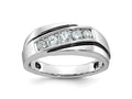FJC Finejewelers 14 kt White Gold with Black Rhodium Men's Polish/Satin Lab Grown Diamonds Ring 8 mm