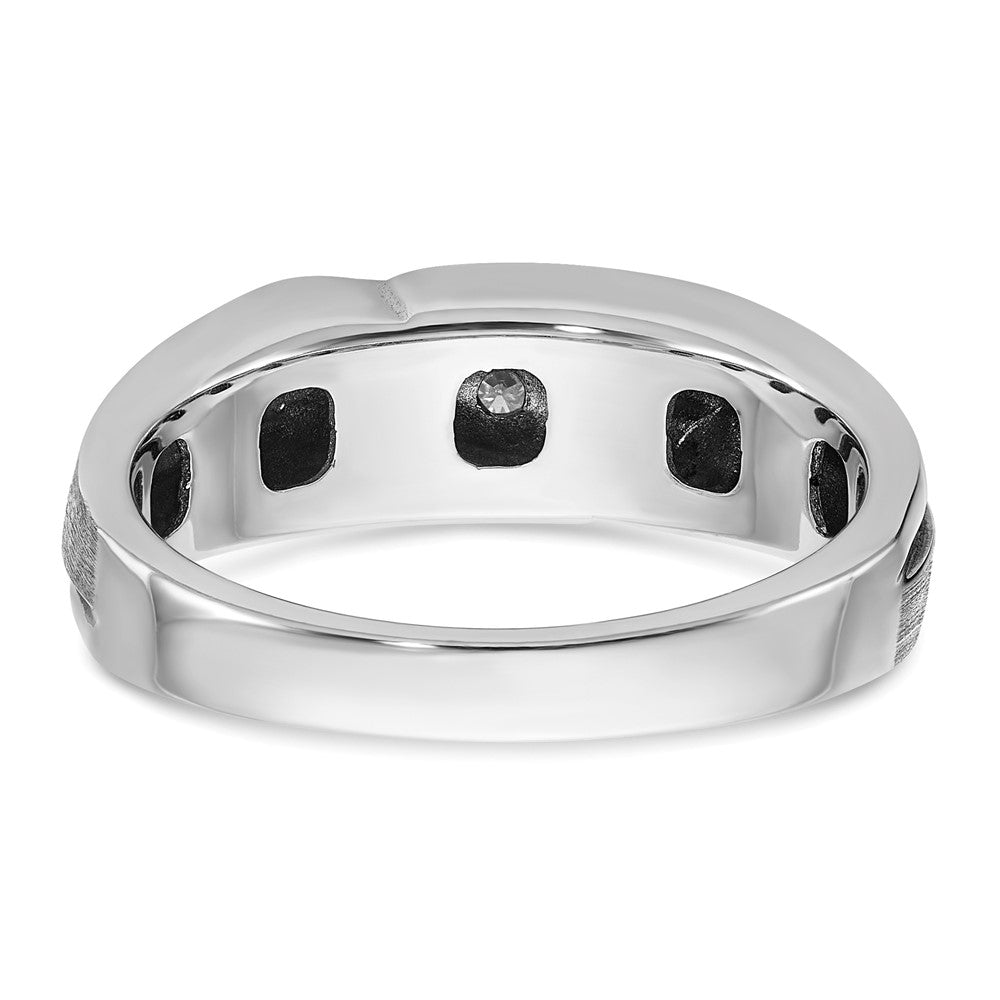 FJC Finejewelers 14 kt White Gold with Black Rhodium Men's Polish/Satin Lab Grown Diamonds Ring 7 mm
