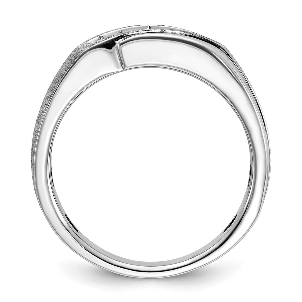 FJC Finejewelers 14 kt White Gold with Black Rhodium Men's Polish/Satin Lab Grown Diamonds Ring 7 mm