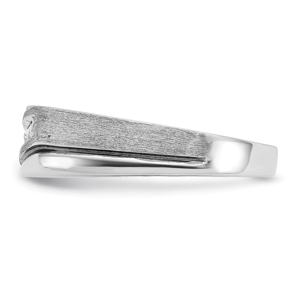 FJC Finejewelers 14 kt White Gold with Black Rhodium Men's Polish/Satin Lab Grown Diamonds Ring 7 mm