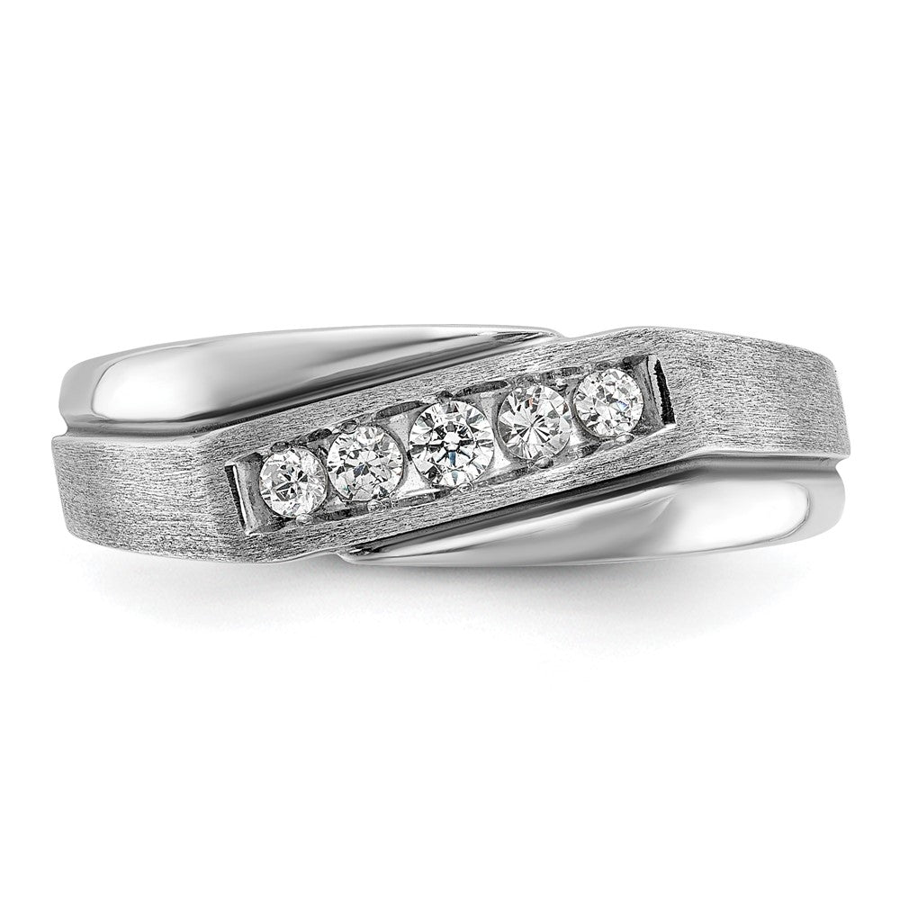 FJC Finejewelers 14 kt White Gold with Black Rhodium Men's Polish/Satin Lab Grown Diamonds Ring 7 mm