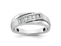 FJC Finejewelers 14 kt White Gold with Black Rhodium Men's Polish/Satin Lab Grown Diamonds Ring 7 mm