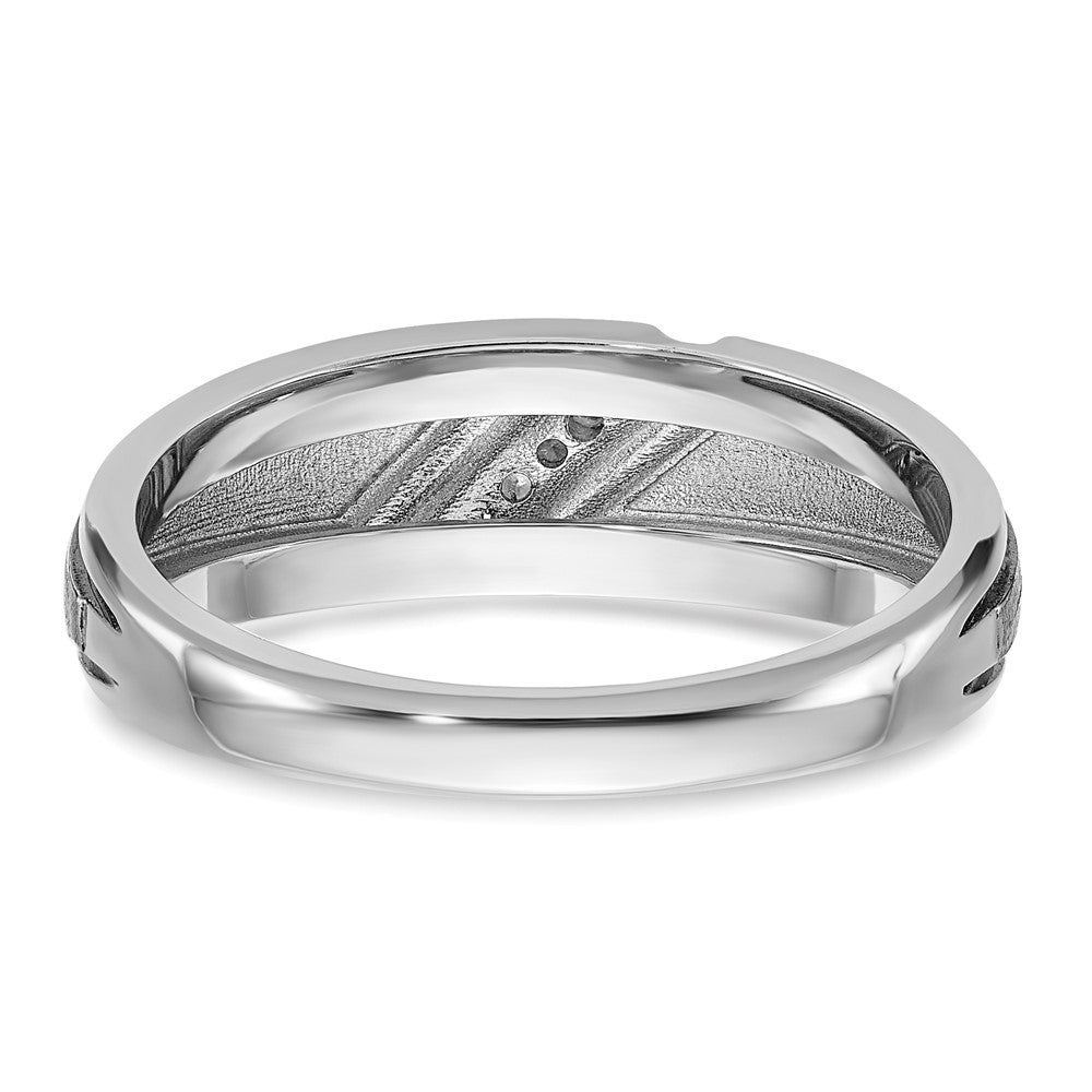 FJC Finejewelers 14 kt White Gold with Black Rhodium Men's Polish/Satin Lab Grown Diamonds Ring