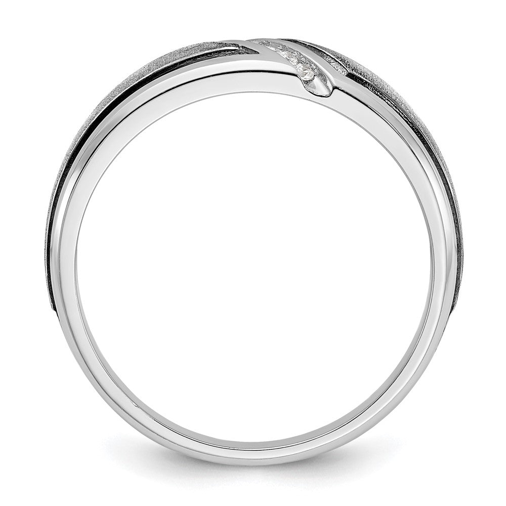 FJC Finejewelers 14 kt White Gold with Black Rhodium Men's Polish/Satin Lab Grown Diamonds Ring