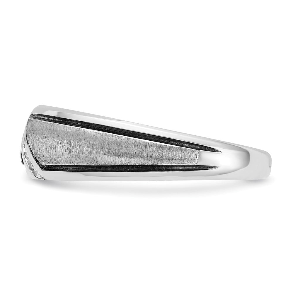 FJC Finejewelers 14 kt White Gold with Black Rhodium Men's Polish/Satin Lab Grown Diamonds Ring