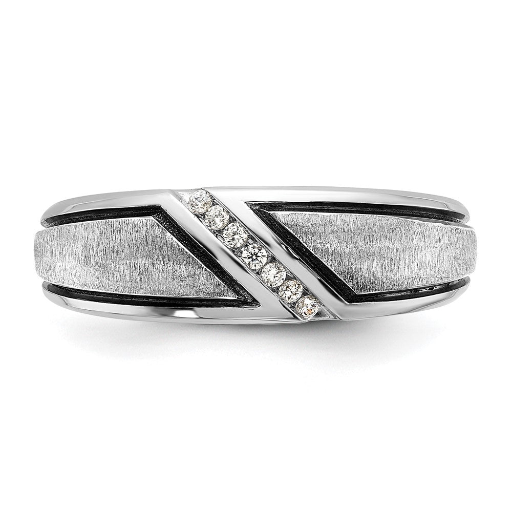 FJC Finejewelers 14 kt White Gold with Black Rhodium Men's Polish/Satin Lab Grown Diamonds Ring