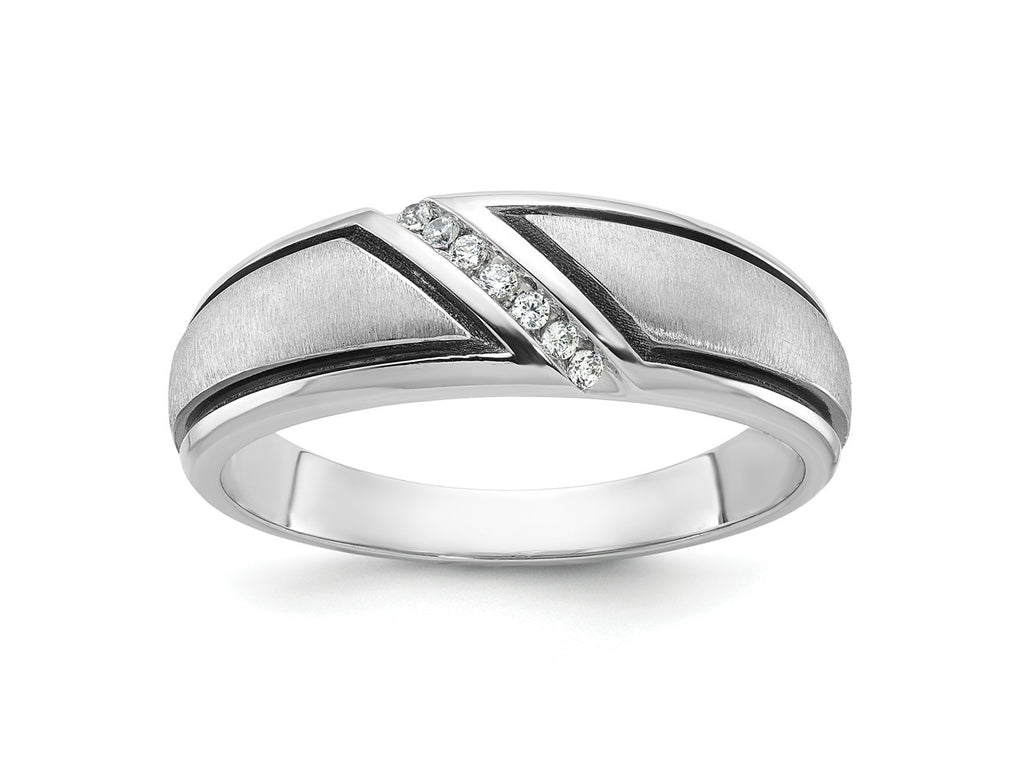 FJC Finejewelers 14 kt White Gold with Black Rhodium Men's Polish/Satin Lab Grown Diamonds Ring