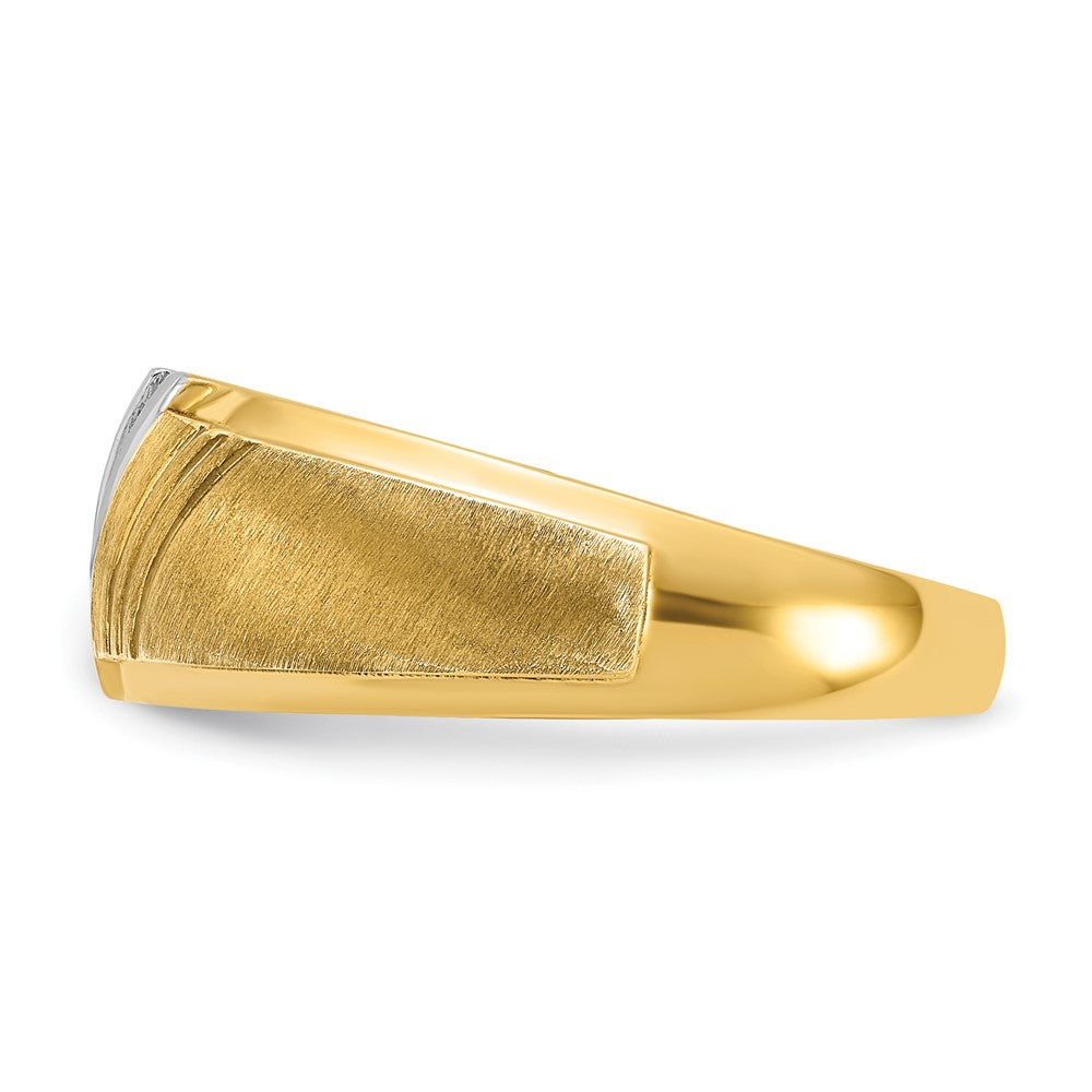 FJC Finejewelers 14 kt Yellow Gold with White and Black Rhodium Men's Satin Lab Grown Diamonds Ring