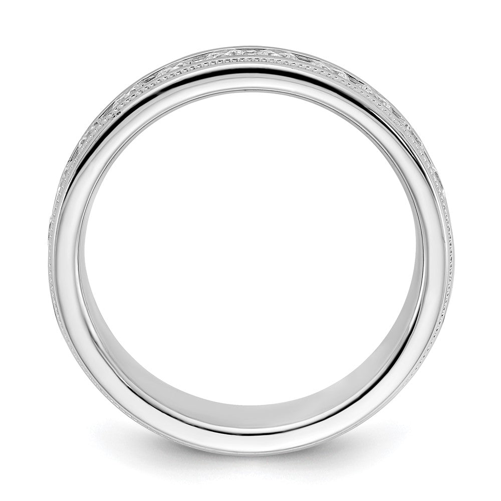 FJC Finejewelers 14 kt White Gold Men's Polish/Milgrain 11-Stone Lab Grown Diamonds Ring