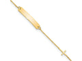 FJC Finejewelers 14 kt Yellow Gold Cable Polished 5.5in Cross ID Bracelet 5.5 Inches x 4.3 mm