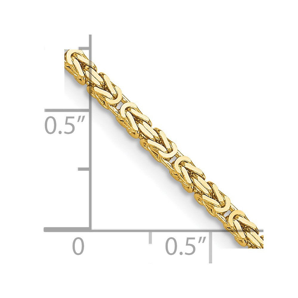 FJC Finejewelers 14 kt Yellow Gold Hand Made Byzantine Chain 22 Inches x 2 mm