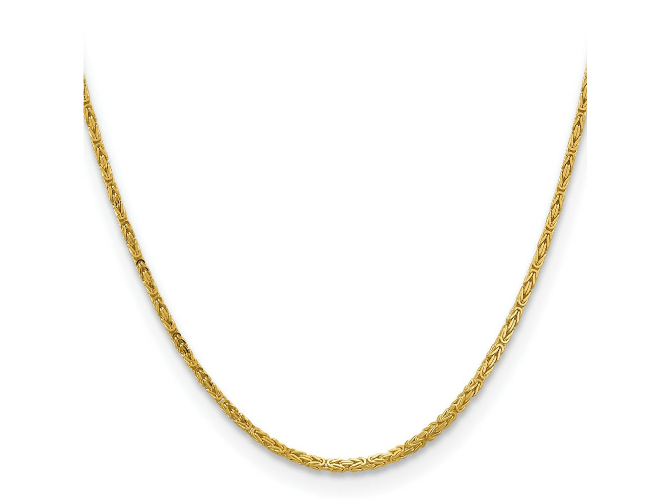 FJC Finejewelers 14 kt Yellow Gold Hand Made Byzantine Chain 22 Inches x 2 mm
