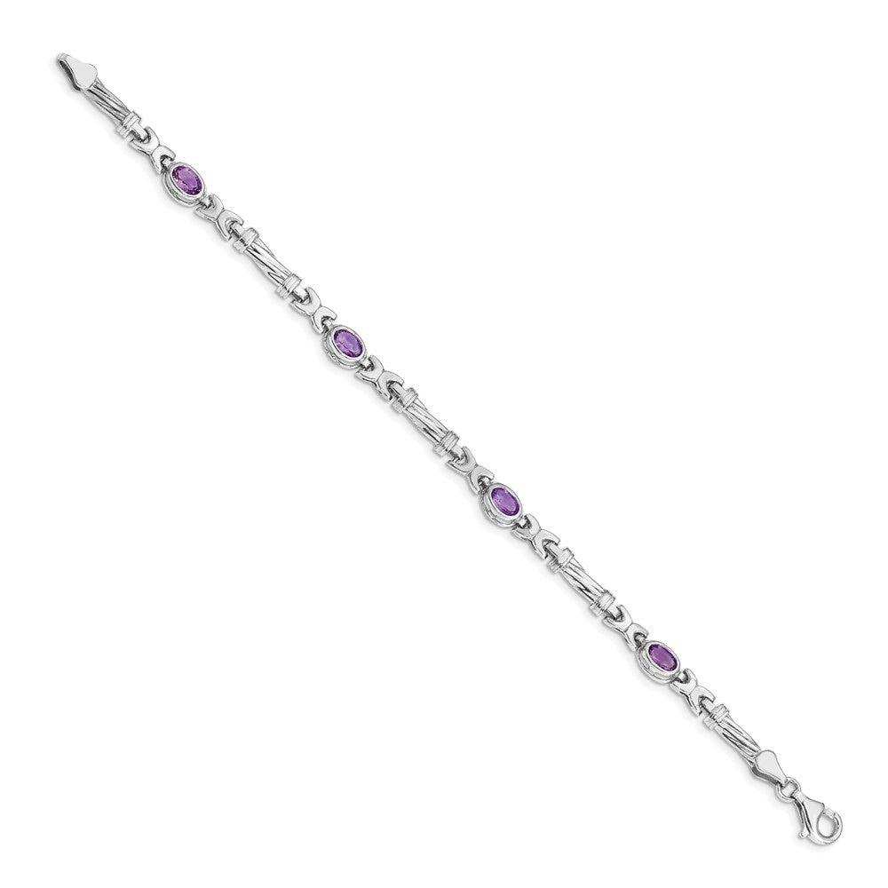 FJC Finejewelers 14 kt White Gold Amethyst Bracelet 7 Inches x 5 mm