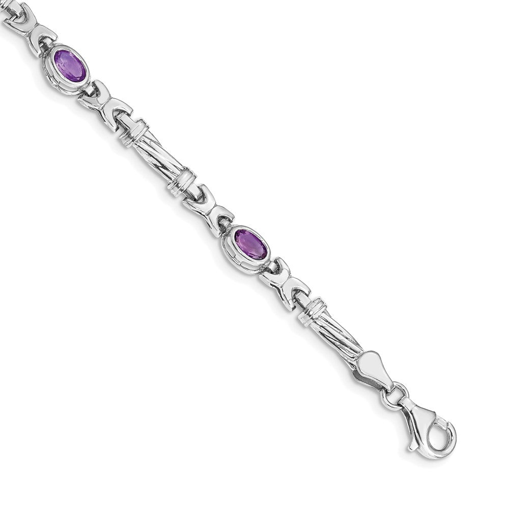 FJC Finejewelers 14 kt White Gold Amethyst Bracelet 7 Inches x 5 mm