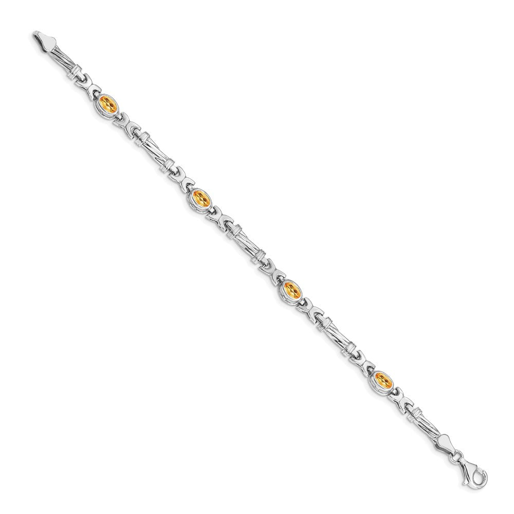 FJC Finejewelers 14 kt White Gold Citrine Bracelet 7 Inches x 5 mm