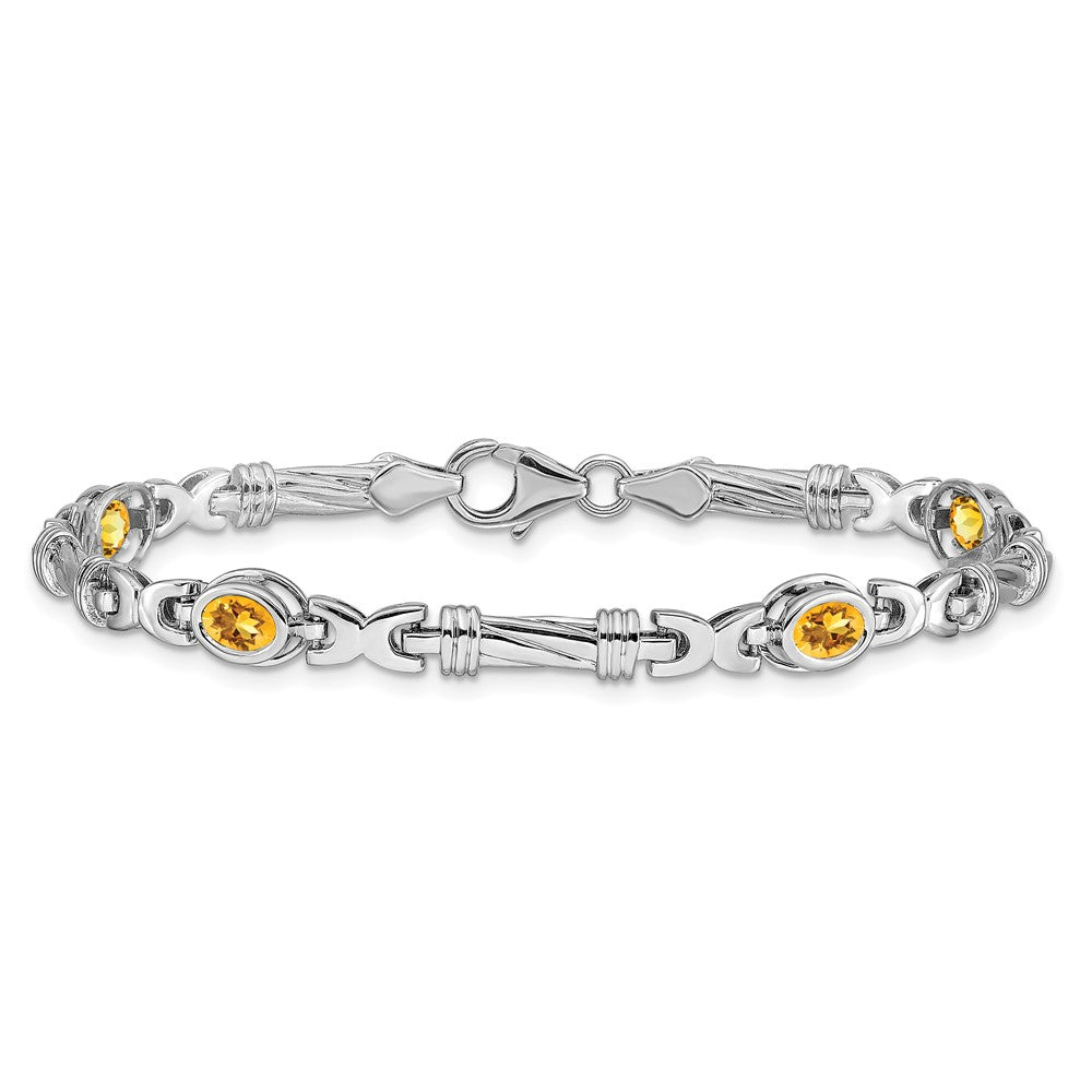 FJC Finejewelers 14 kt White Gold Citrine Bracelet 7 Inches x 5 mm