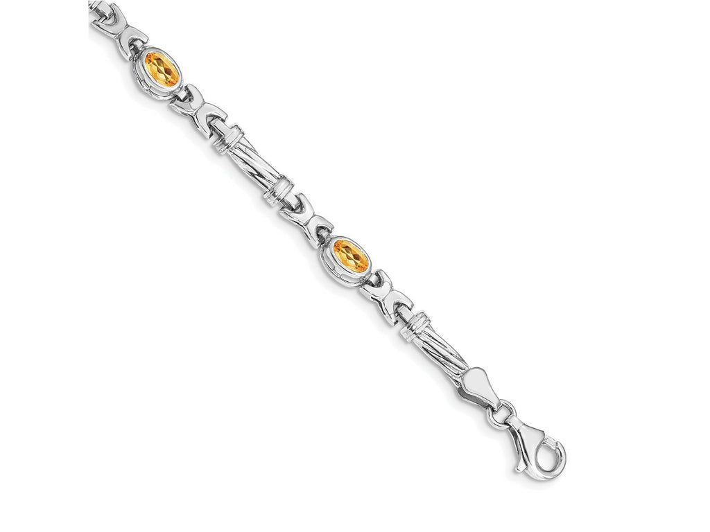 FJC Finejewelers 14 kt White Gold Citrine Bracelet 7 Inches x 5 mm