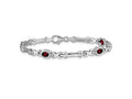 FJC Finejewelers 14 kt White Gold Garnet Bracelet 7 Inches x 5 mm