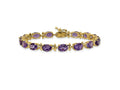 FJC Finejewelers 14 kt Yellow Gold Amethyst Bracelet 7 Inches x 5 mm