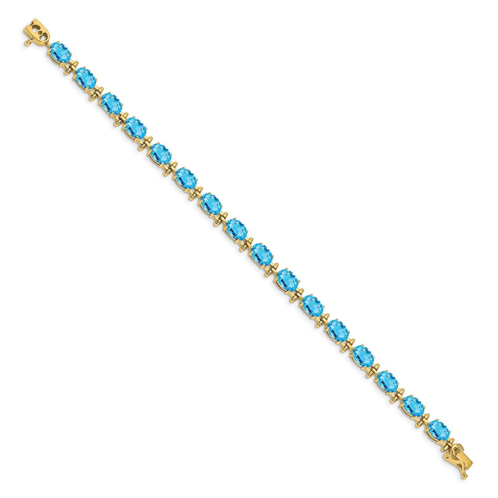 FJC Finejewelers 14 kt Yellow Gold Blue Topaz Bracelet 7 Inches x 5 mm