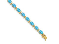 FJC Finejewelers 14 kt Yellow Gold Blue Topaz Bracelet 7 Inches x 5 mm