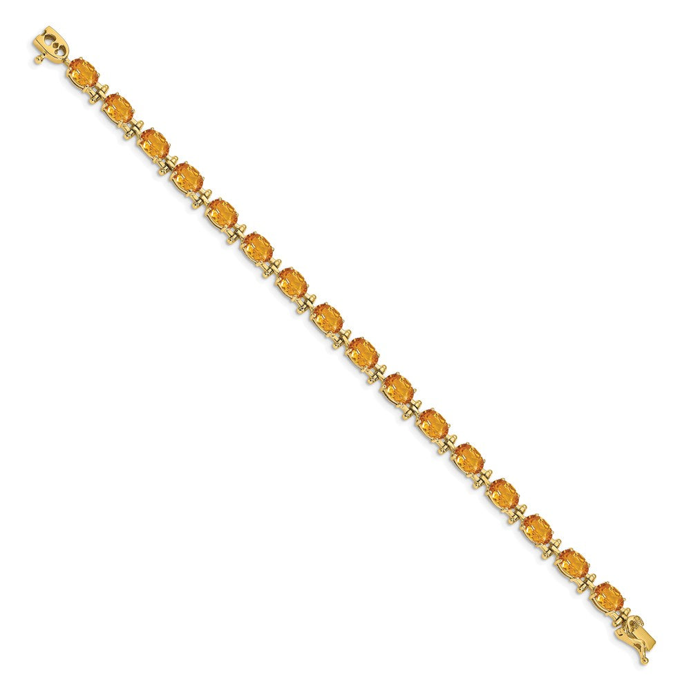 FJC Finejewelers 14 kt Yellow Gold Fancy Citrine Bracelet 7 Inches x 5 mm