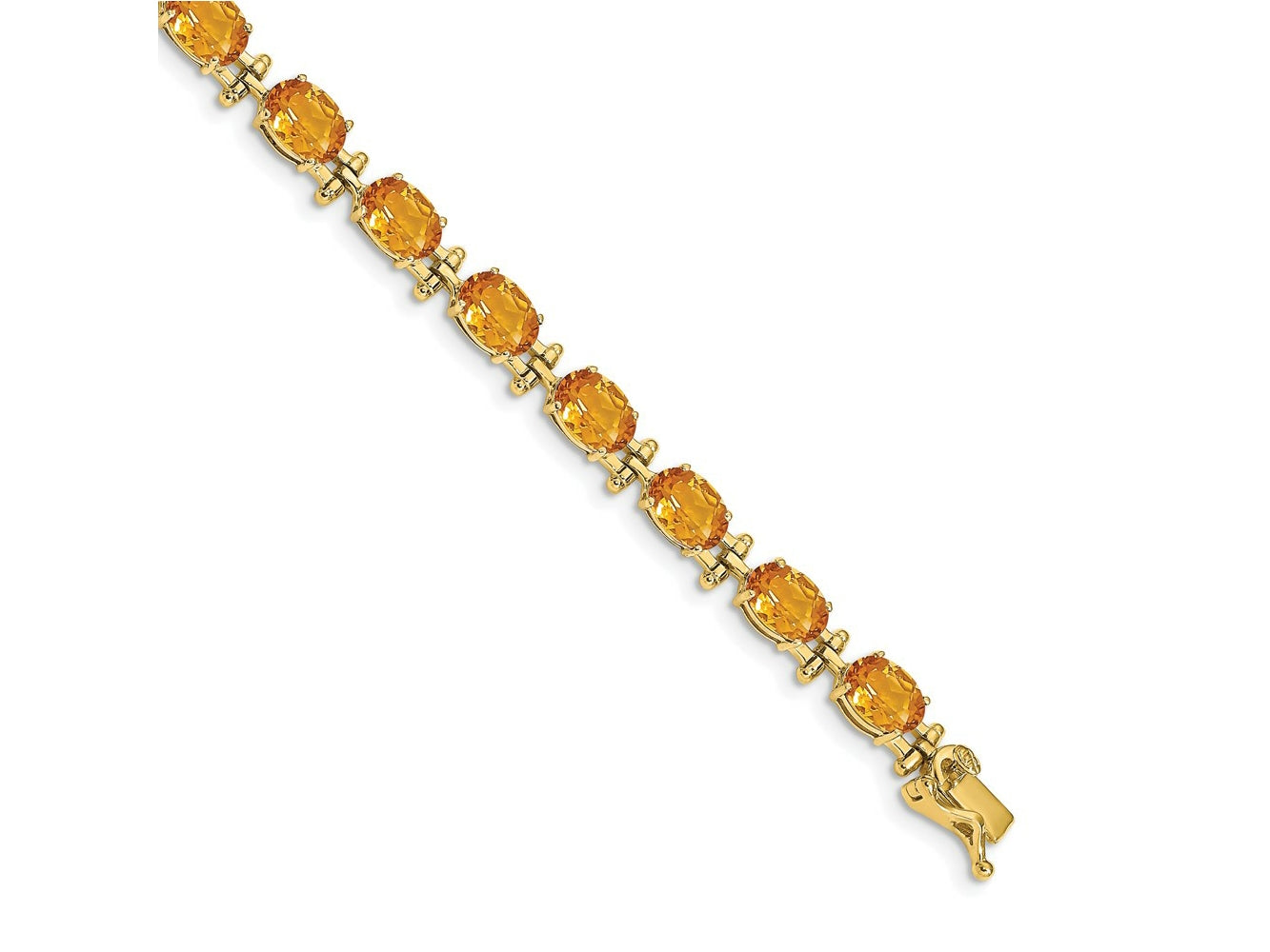 FJC Finejewelers 14 kt Yellow Gold Fancy Citrine Bracelet 7 Inches x 5 mm