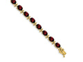 FJC Finejewelers 14 kt Yellow Gold Fancy Garnet Bracelet 7 Inches x 5 mm