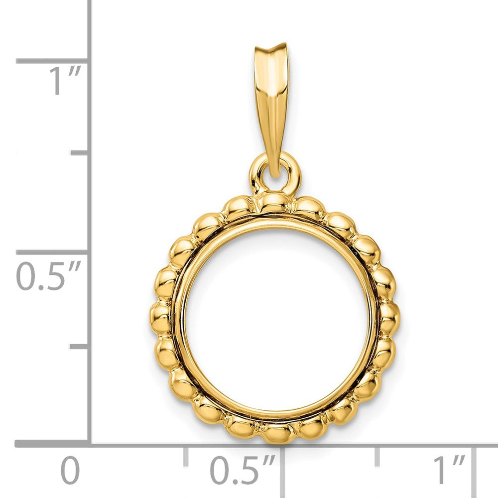 FJC Finejewelers 14 kt Yellow Gold with Beaded Edge 13.0mm Prong Coin Bezel Pendant
