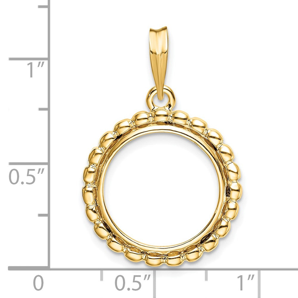 FJC Finejewelers 14 kt Yellow Gold with Beaded Edge 15.0mm Prong Coin Bezel Pendant