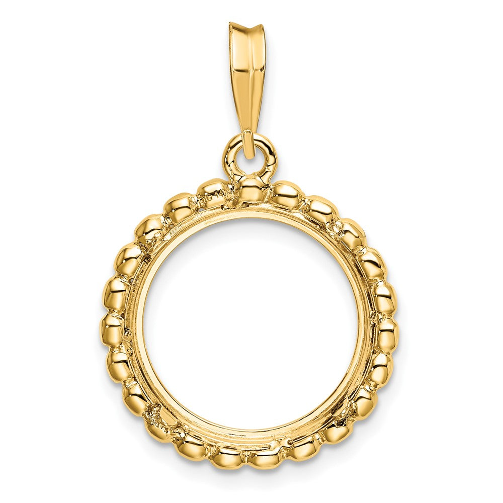 FJC Finejewelers 14 kt Yellow Gold with Beaded Edge 15.0mm Prong Coin Bezel Pendant