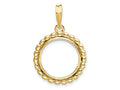 FJC Finejewelers 14 kt Yellow Gold with Beaded Edge 15.0mm Prong Coin Bezel Pendant