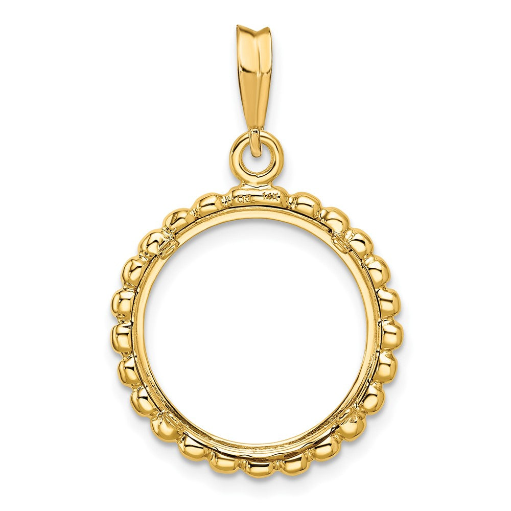 FJC Finejewelers 14 kt Yellow Gold with Beaded Edge 16.5mm Prong Coin Bezel Pendant
