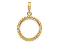 FJC Finejewelers 14 kt Yellow Gold with Beaded Edge 16.5mm Prong Coin Bezel Pendant