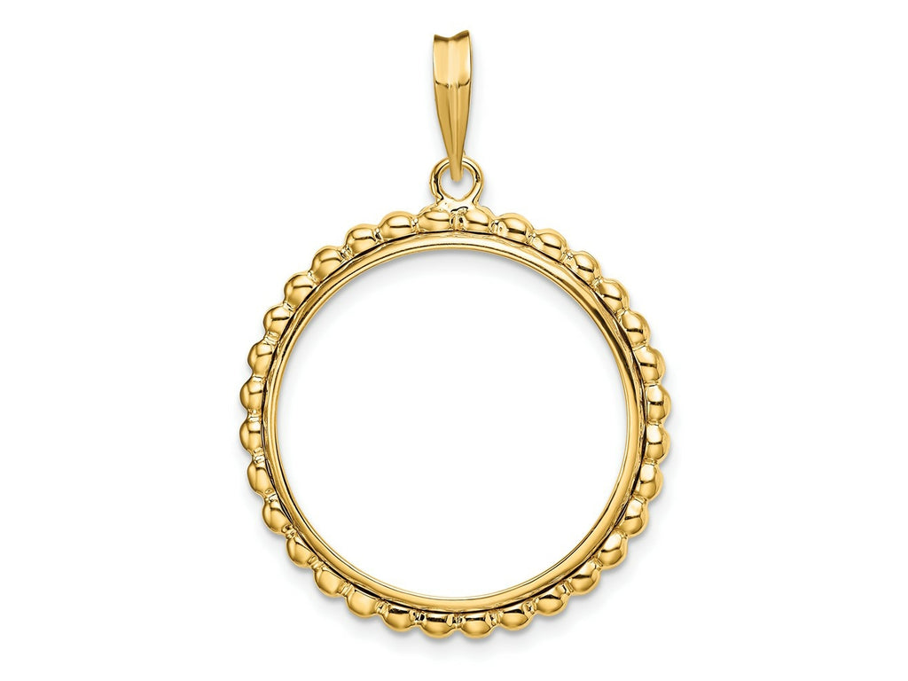 FJC Finejewelers 14 kt Yellow Gold with Beaded Edge 22.0mm Prong Coin Bezel Pendant