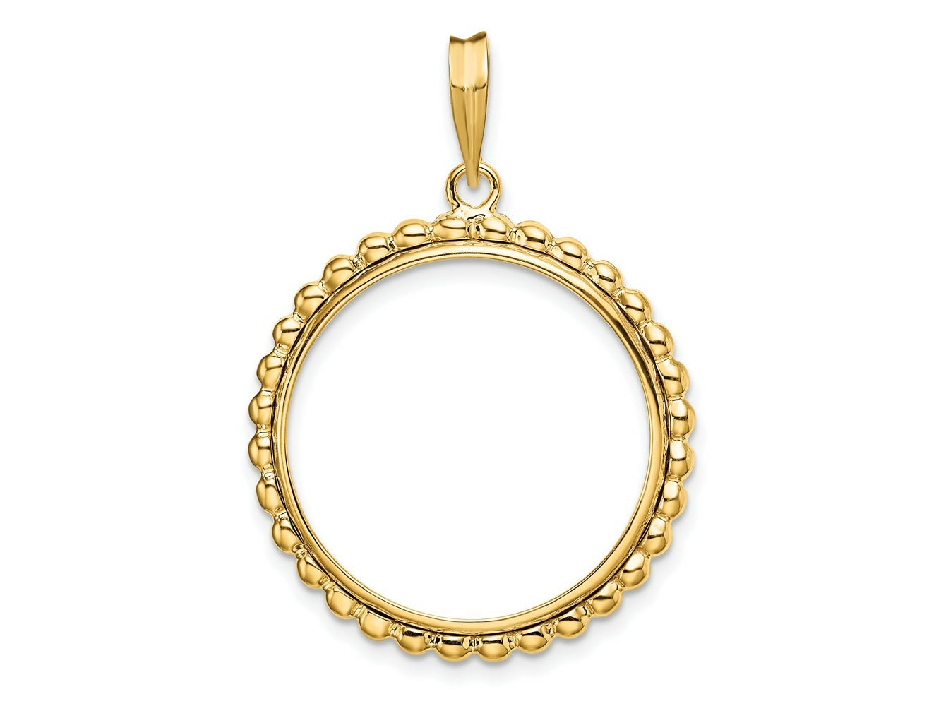 FJC Finejewelers 14 kt Yellow Gold with Beaded Edge 22.0mm Prong Coin Bezel Pendant