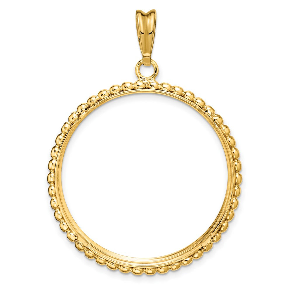 FJC Finejewelers 14 kt Yellow Gold with Beaded Edge 32.7mm Prong Coin Bezel Pendant
