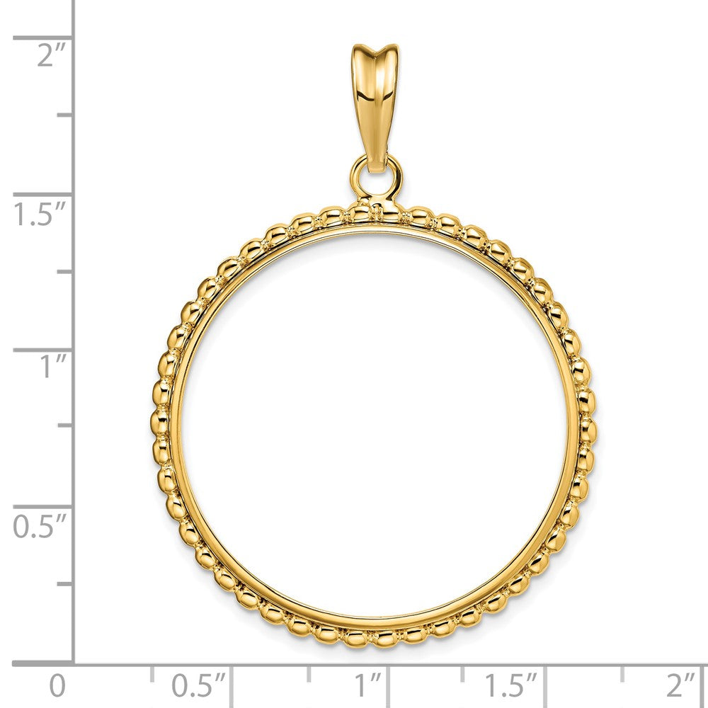 FJC Finejewelers 14 kt Yellow Gold with Beaded Edge 32.7mm Prong Coin Bezel Pendant