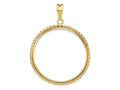 FJC Finejewelers 14 kt Yellow Gold with Beaded Edge 34.2mm Prong Coin Bezel Pendant